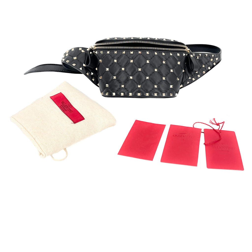 Rockstud Leather Black Beltbag