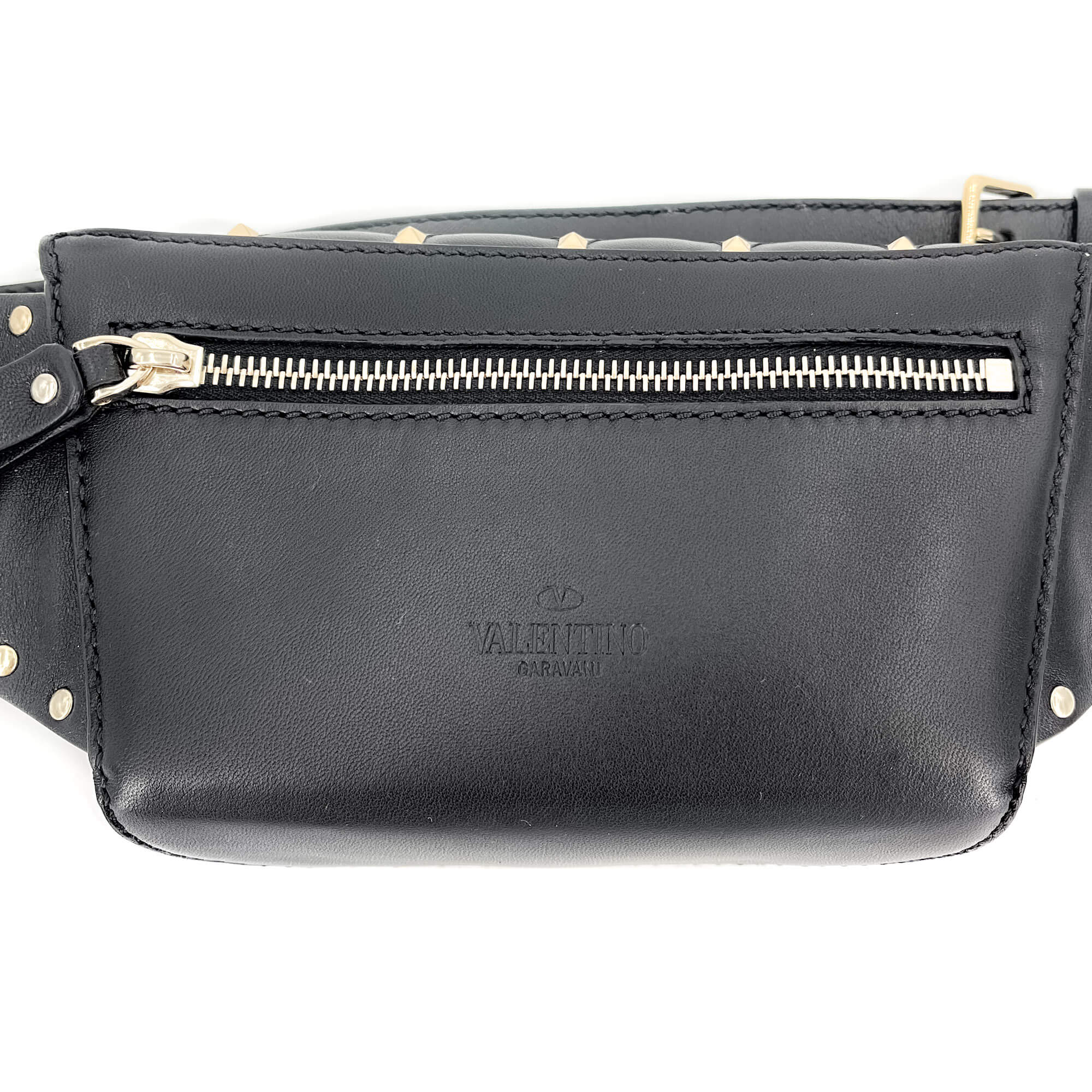 Rockstud Leather Black Beltbag