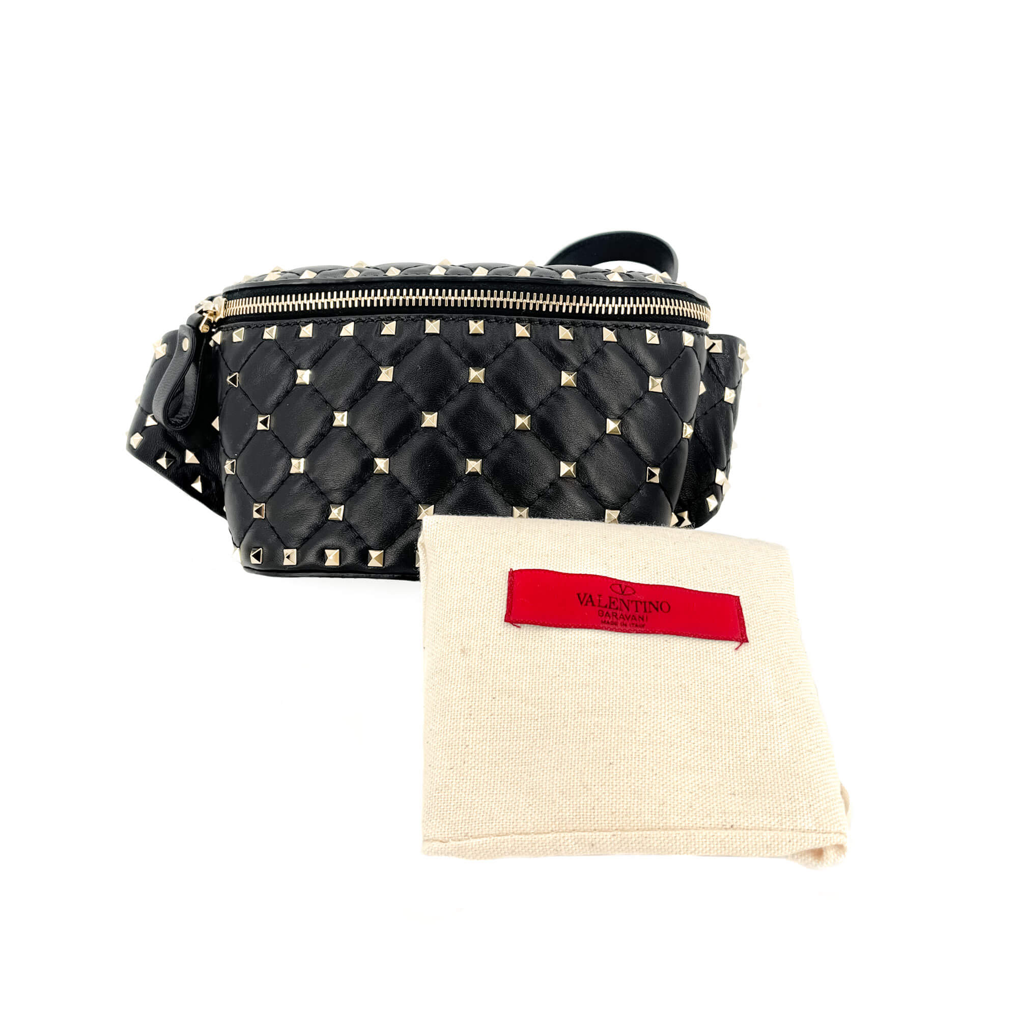 Rockstud Leather Black Beltbag
