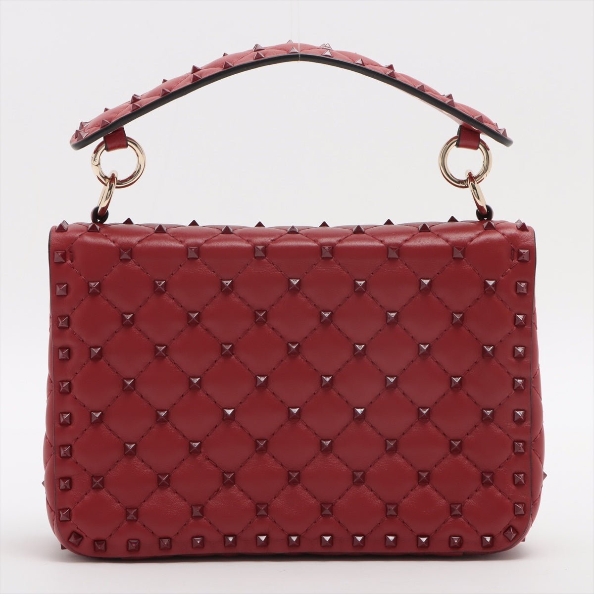 Rockstud Medium Spike nappa leather 2way Red