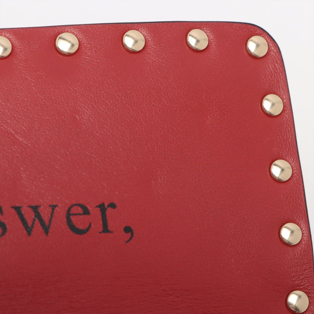 Rockstud Medium Spike nappa leather 2way Red
