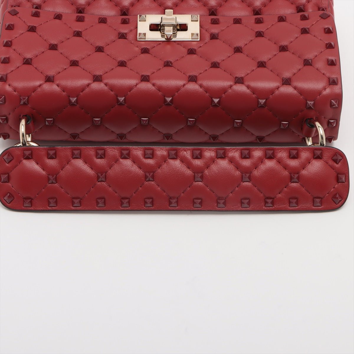 Rockstud Medium Spike nappa leather 2way Red