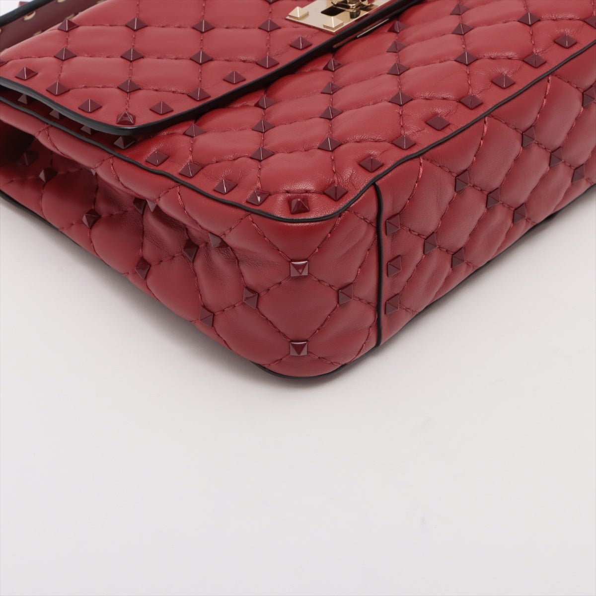Rockstud Medium Spike nappa leather 2way Red