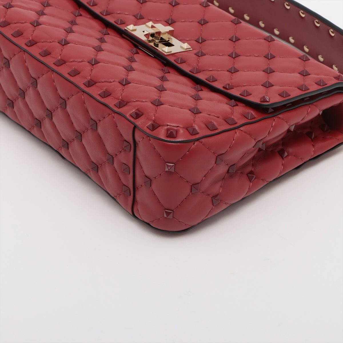 Rockstud Medium Spike nappa leather 2way Red