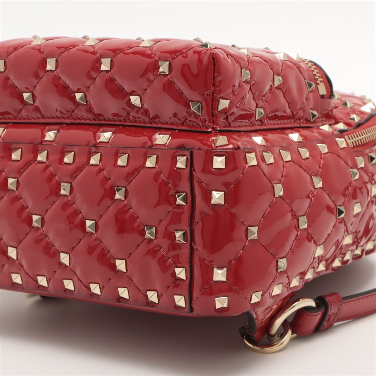 Rockstud Mini Backpack in Red Patent Leather