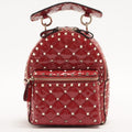 Rockstud Mini Backpack in Red Patent Leather