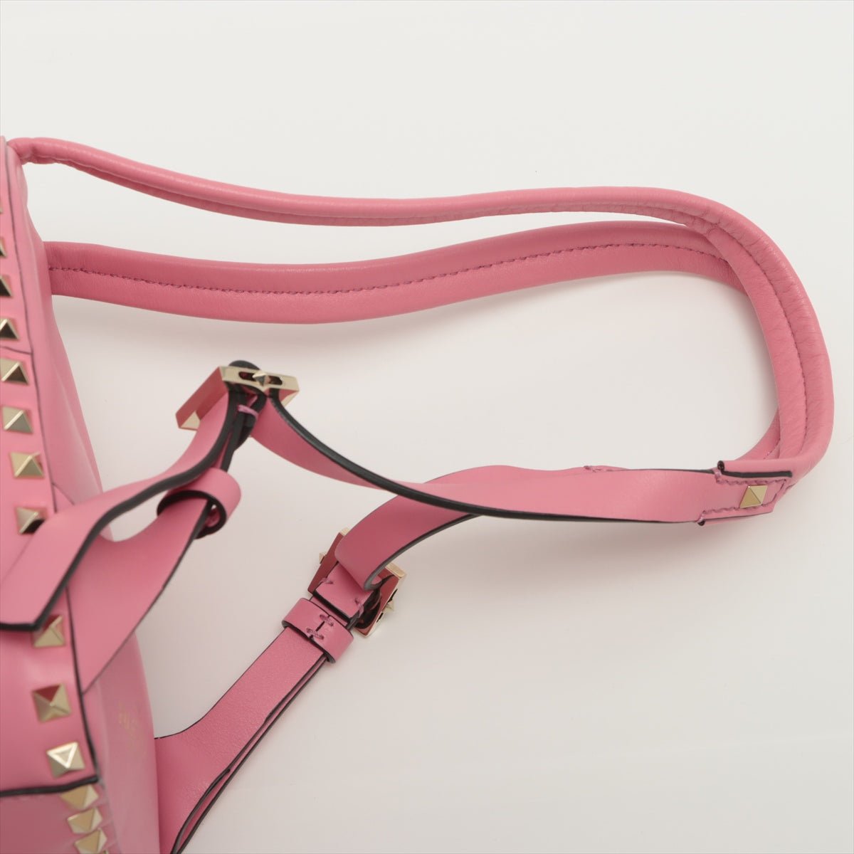 Rockstuds Leather Pink Backpack