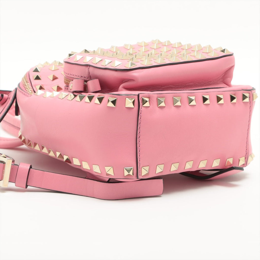 Rockstuds Leather Pink Backpack