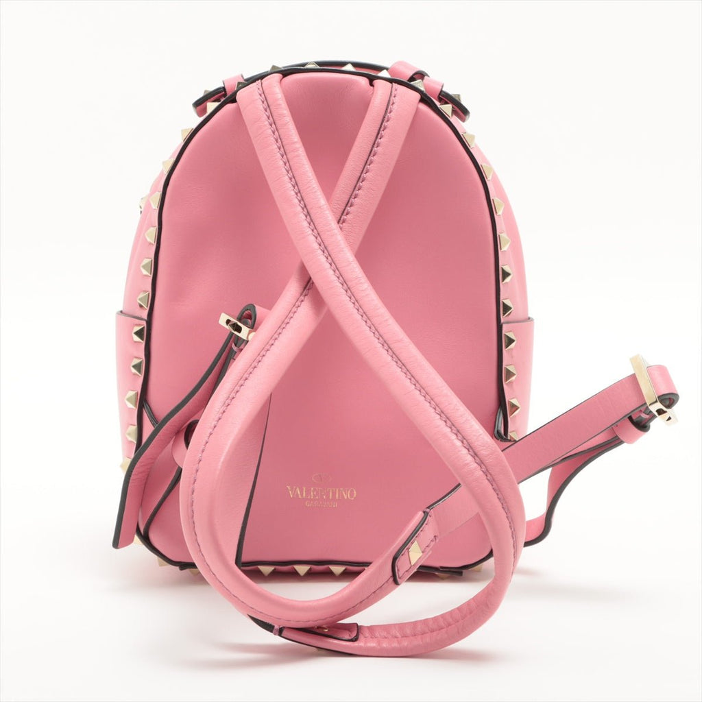 Rockstuds Leather Pink Backpack