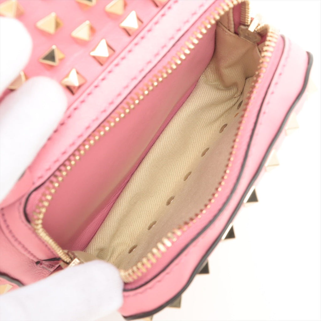 Rockstuds Leather Pink Backpack