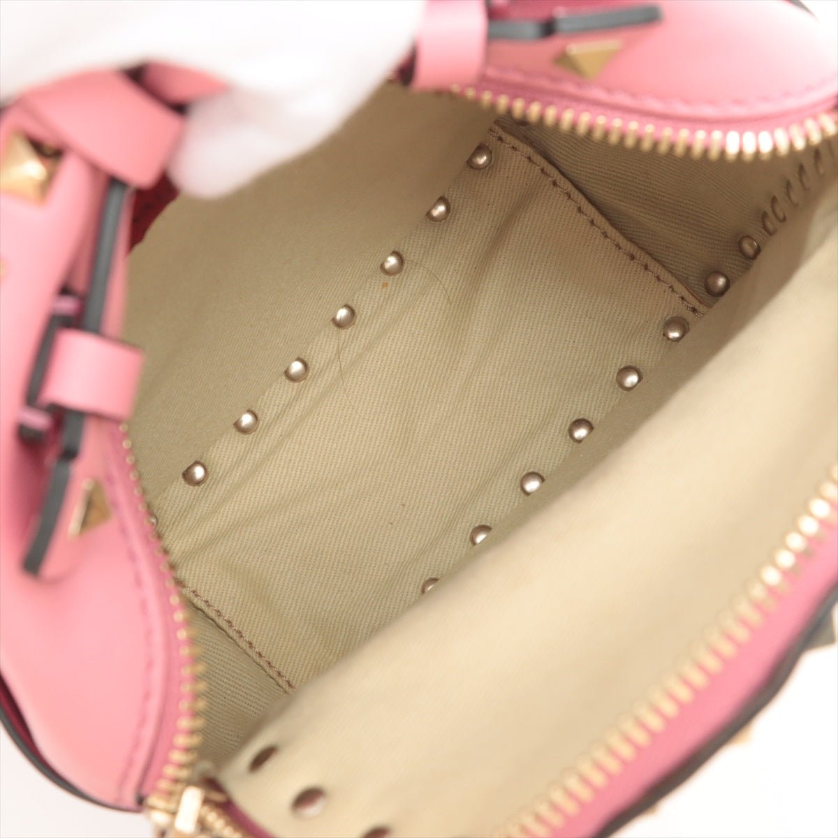 Rockstuds Leather Pink Backpack