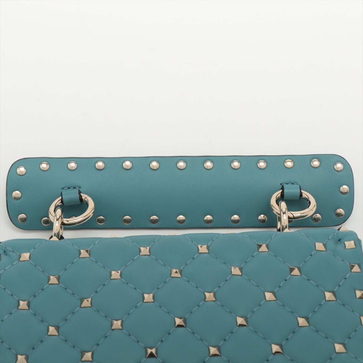 Small Rockstud Spike Nappa Leather 2way Shoulder Bag Blue
