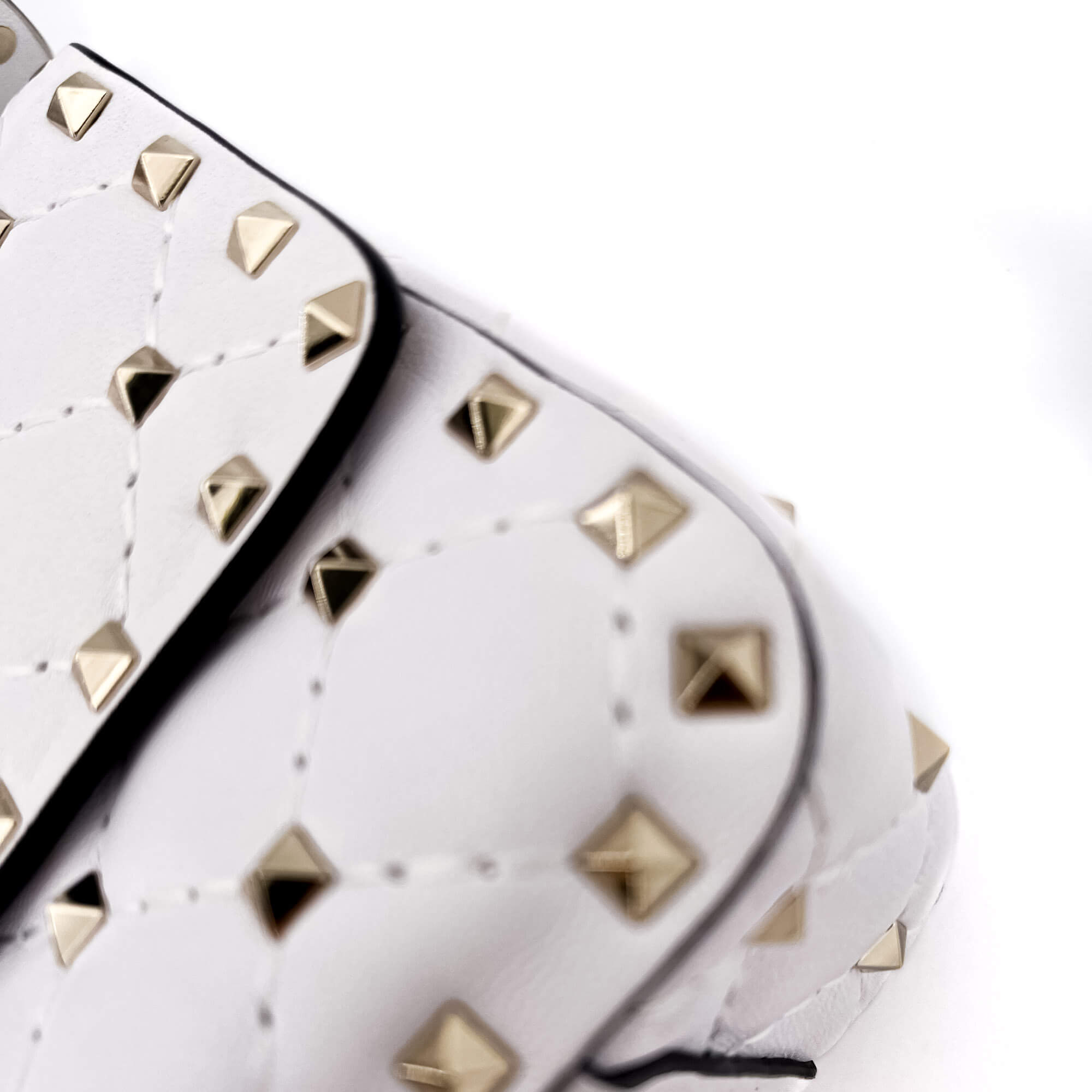 Small Rockstud Spike Nappa Leather 2way White