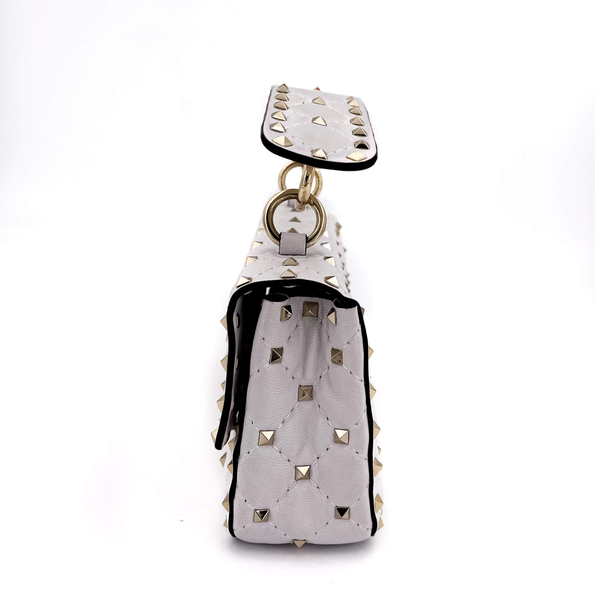 Small Rockstud Spike Nappa Leather 2way White