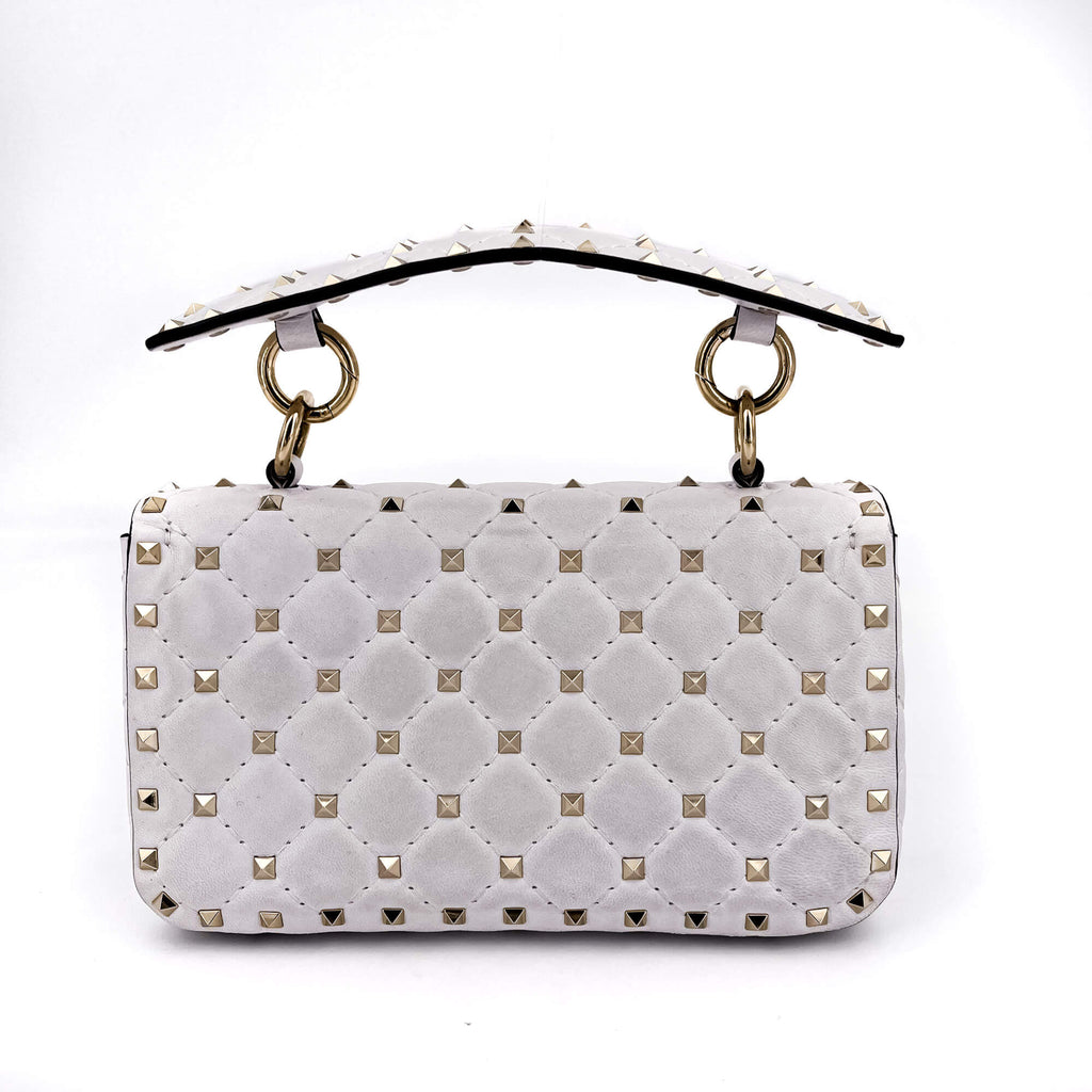 Small Rockstud Spike Nappa Leather 2way White