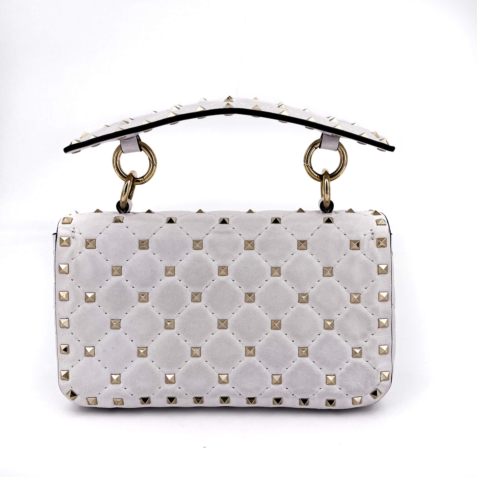 Small Rockstud Spike Nappa Leather 2way White