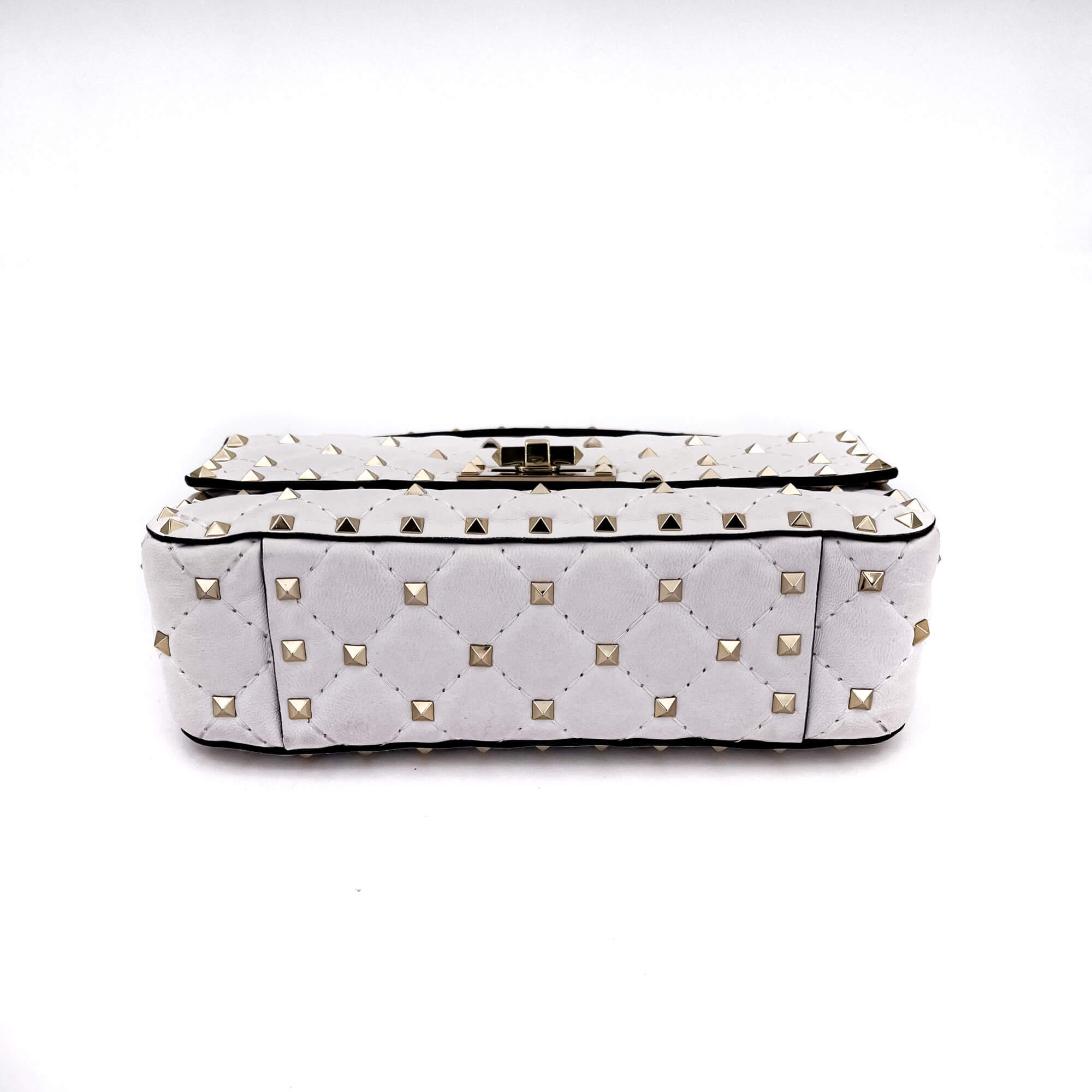 Small Rockstud Spike Nappa Leather 2way White