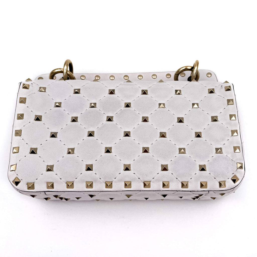 Small Rockstud Spike Nappa Leather 2way White