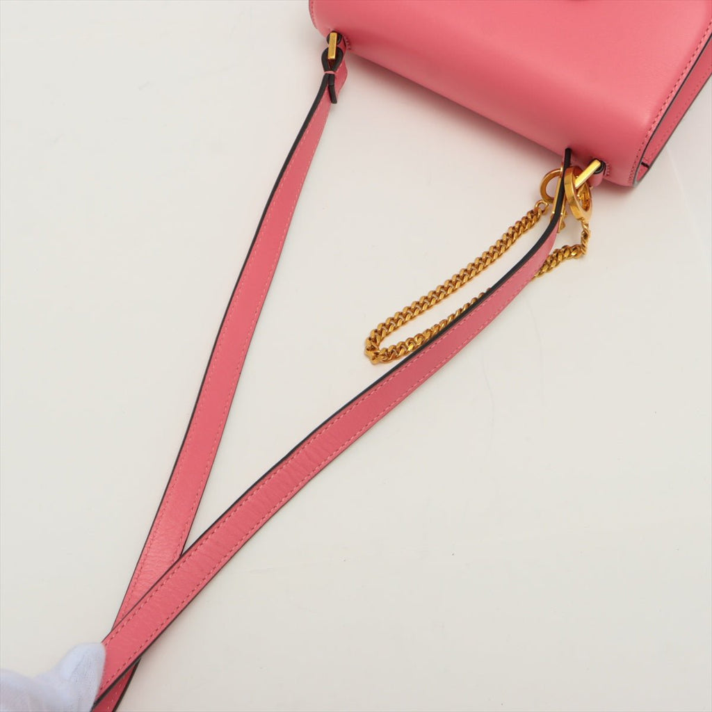 Small VSling Pink Grainy Calfskin Leather