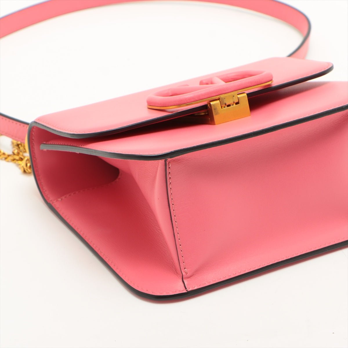 Small VSling Pink Grainy Calfskin Leather