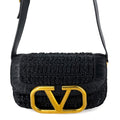 Supervee Black Raffia Shoulder Bag