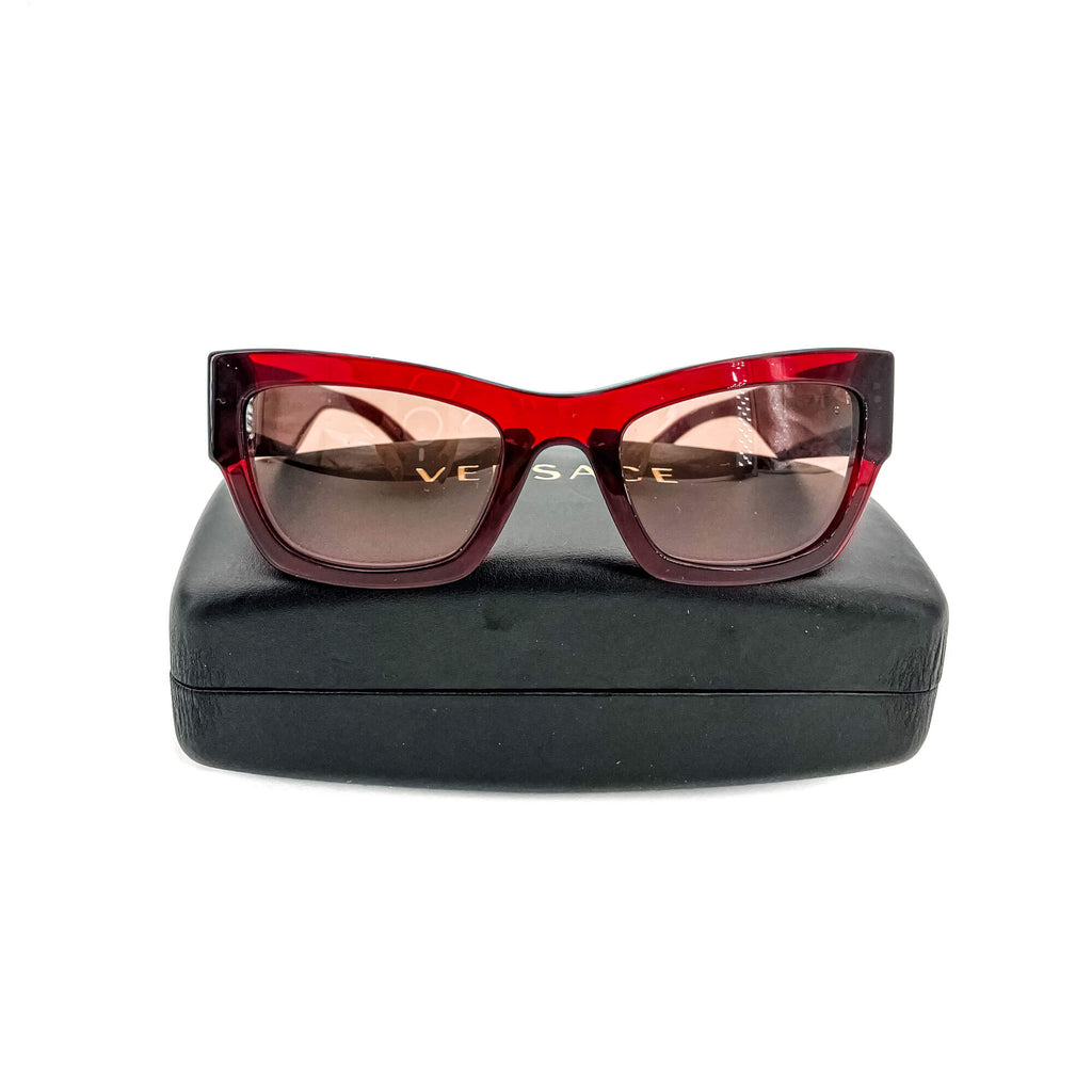 Havana Transparent Red Sunglasses