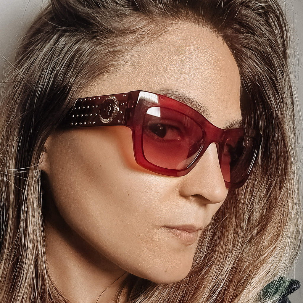 Havana Transparent Red Sunglasses
