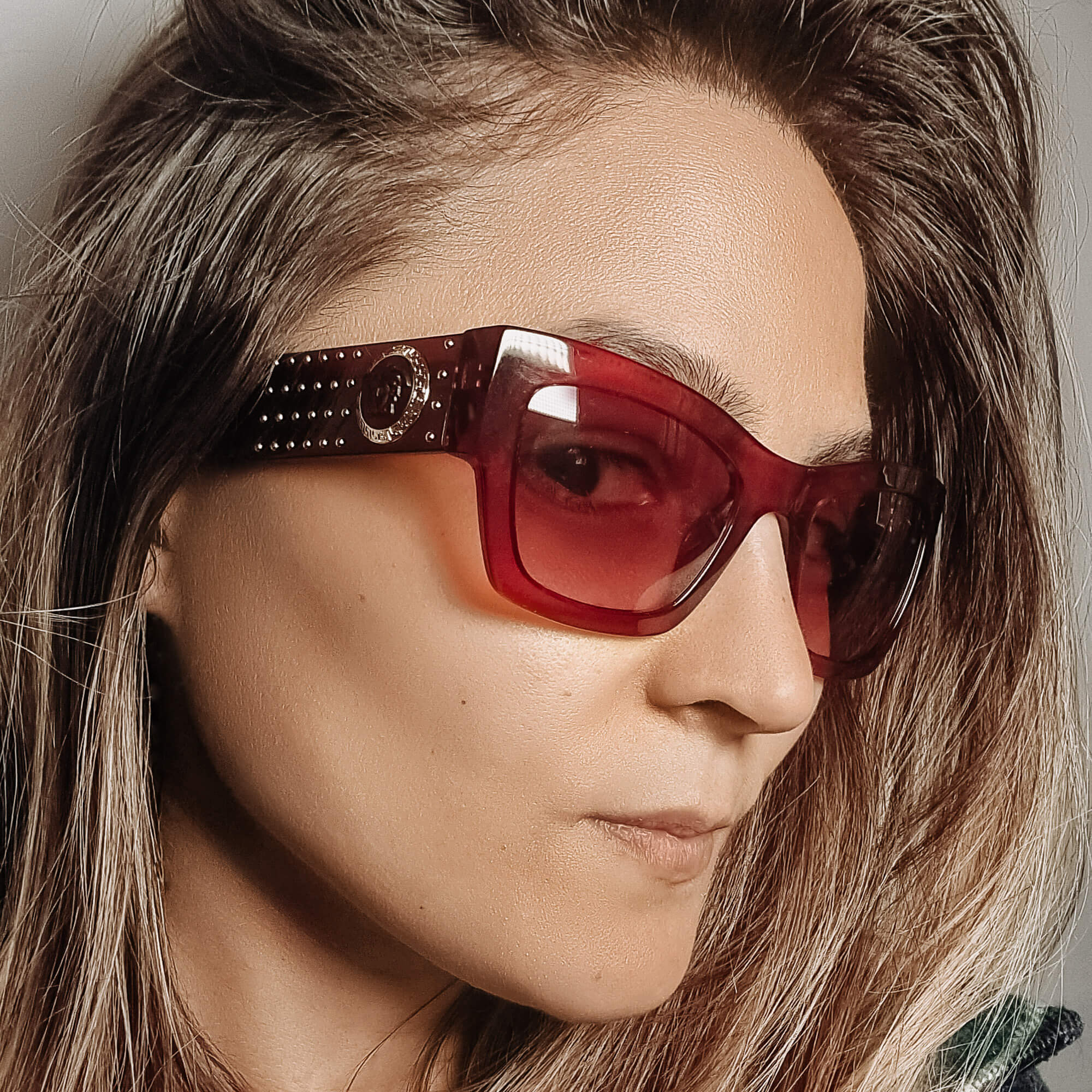 Havana Transparent Red Sunglasses