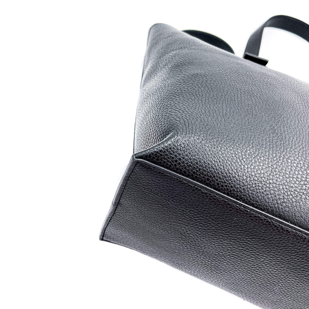 Black Eco-leather Shopping Bag