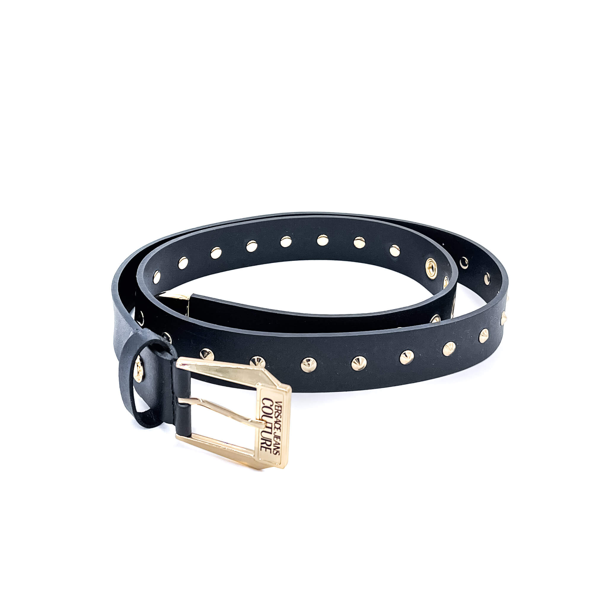 Studs Leather Black Belt