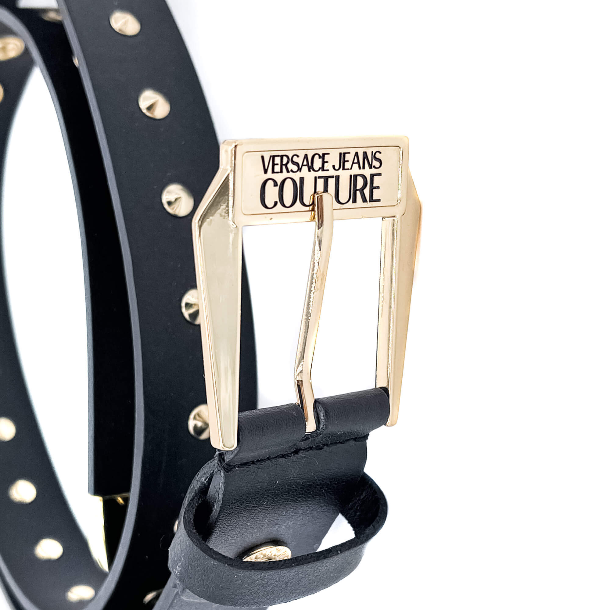 Studs Leather Black Belt