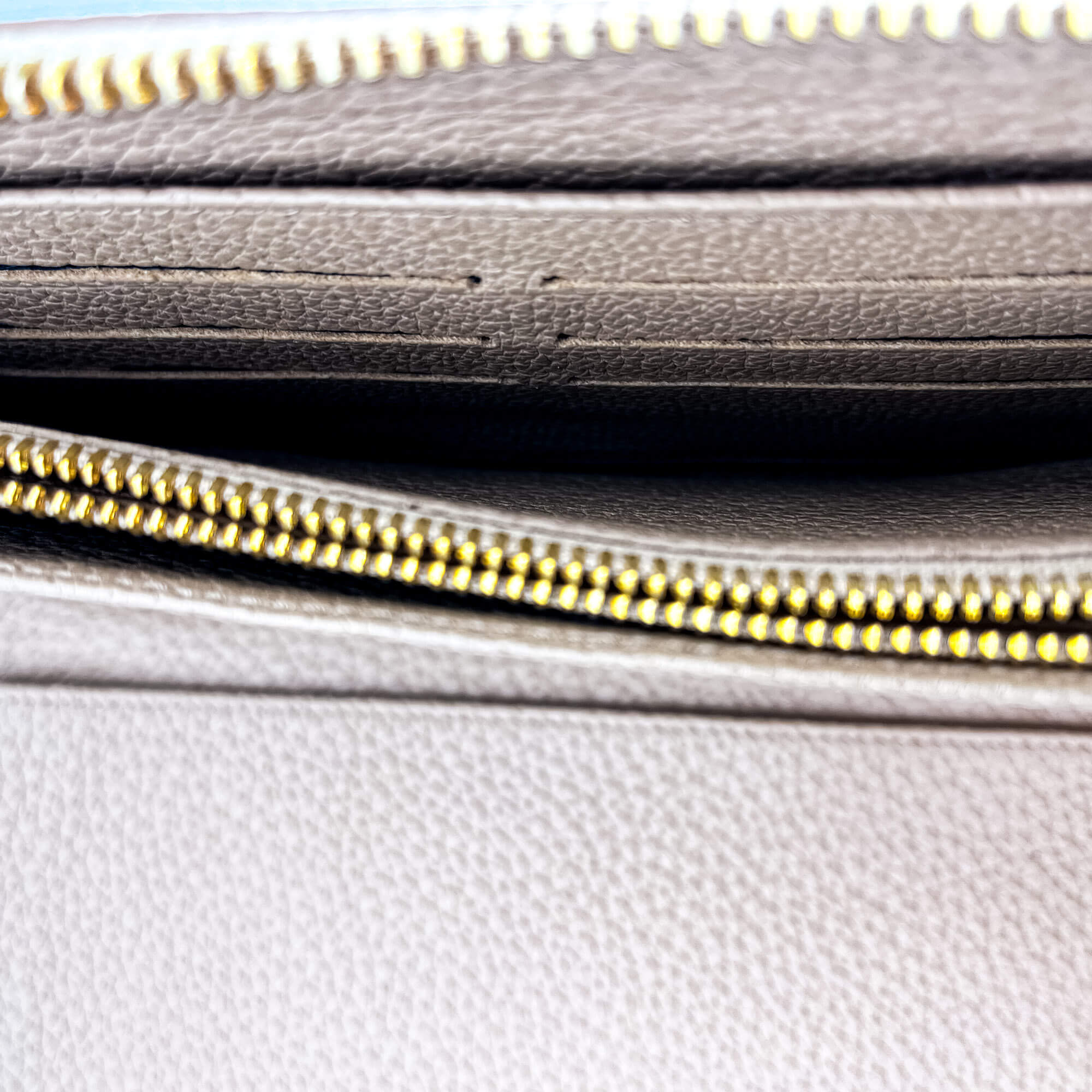 Zip-Around Wallet in Beige Leather