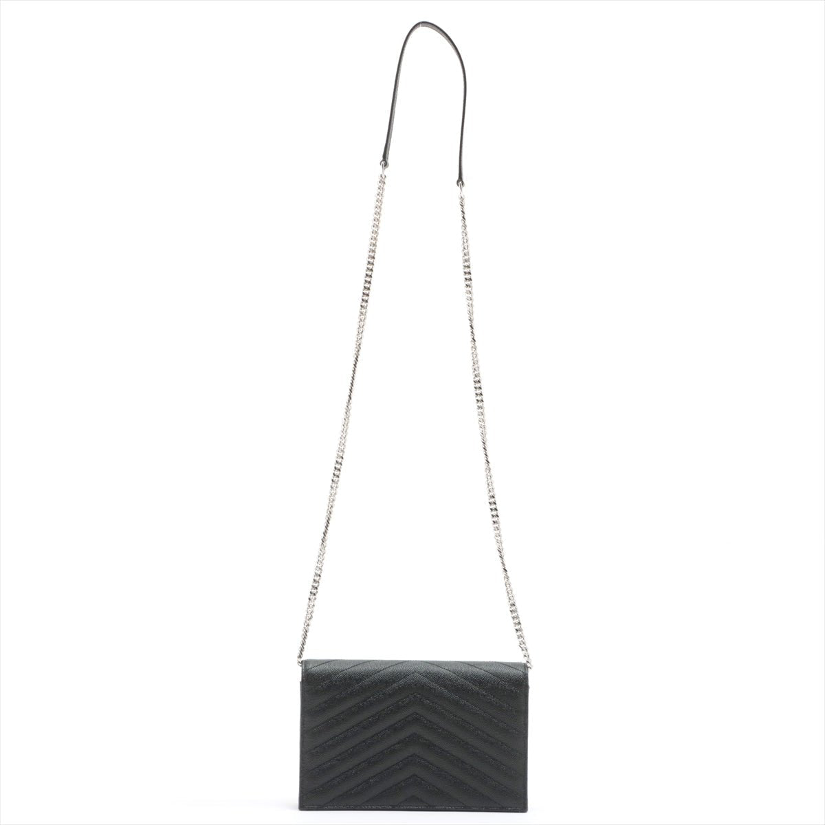 Cassandre Envelope Chain Leather Black Wallet on Chain