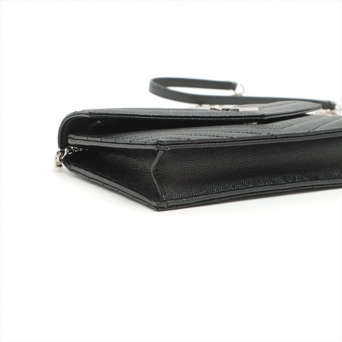 Cassandre Envelope Chain Leather Black Wallet on Chain