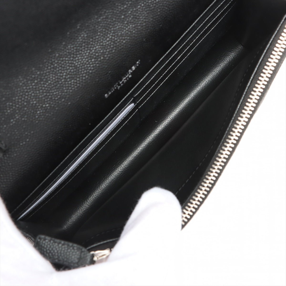 Cassandre Envelope Chain Leather Black Wallet on Chain