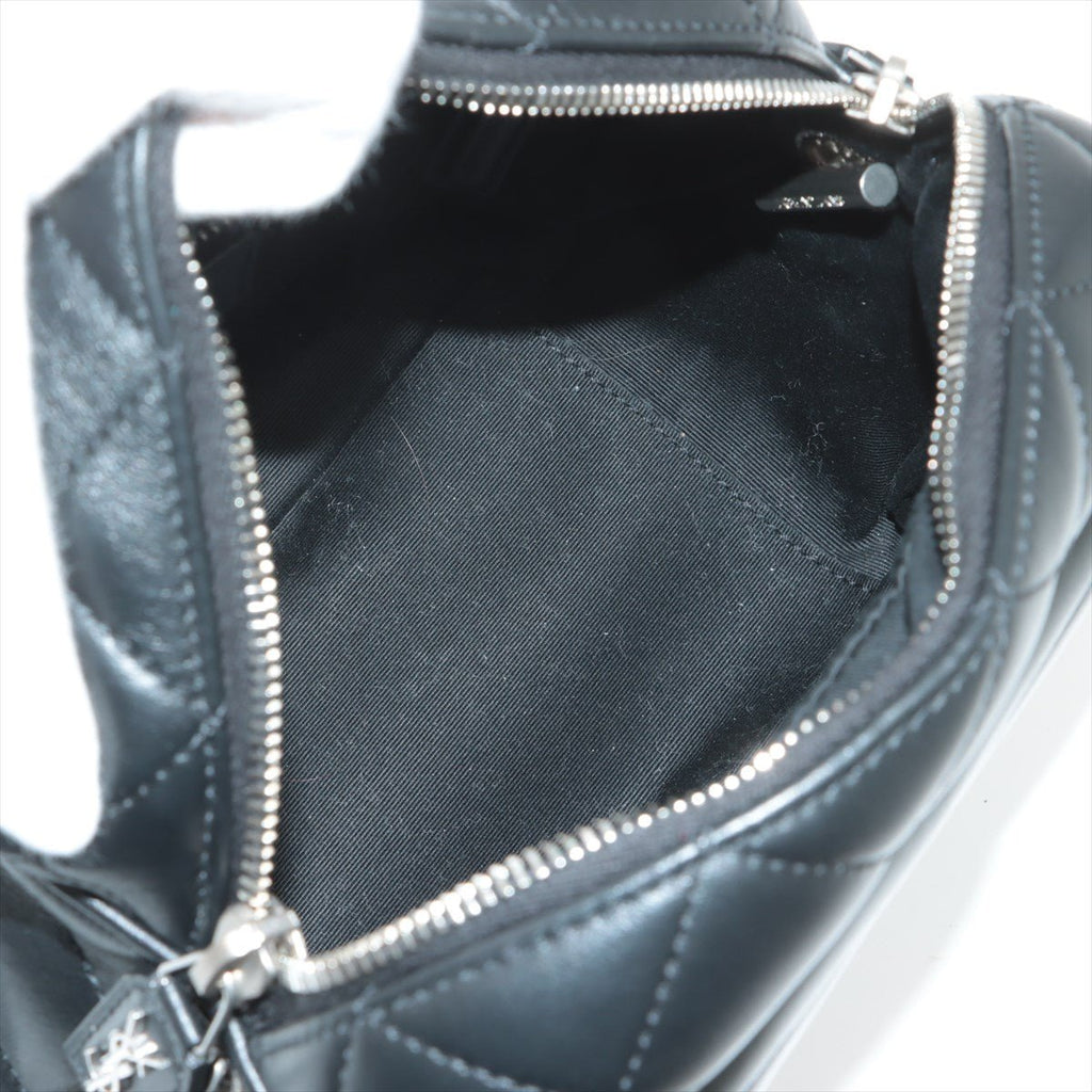 Chain Leather Black Bowler Bag