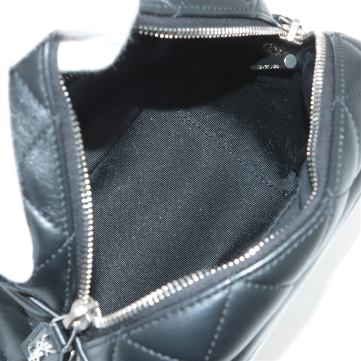Chain Leather Black Bowler Bag