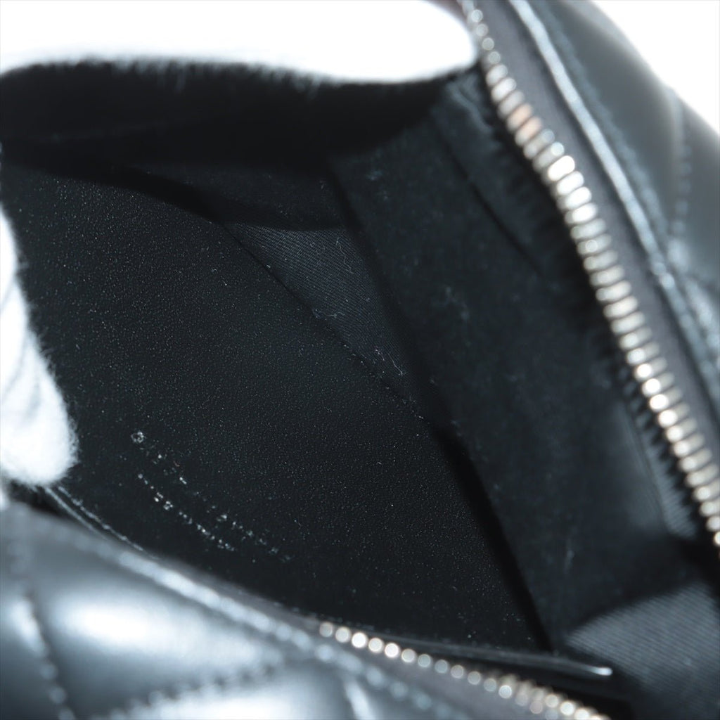 Chain Leather Black Bowler Bag