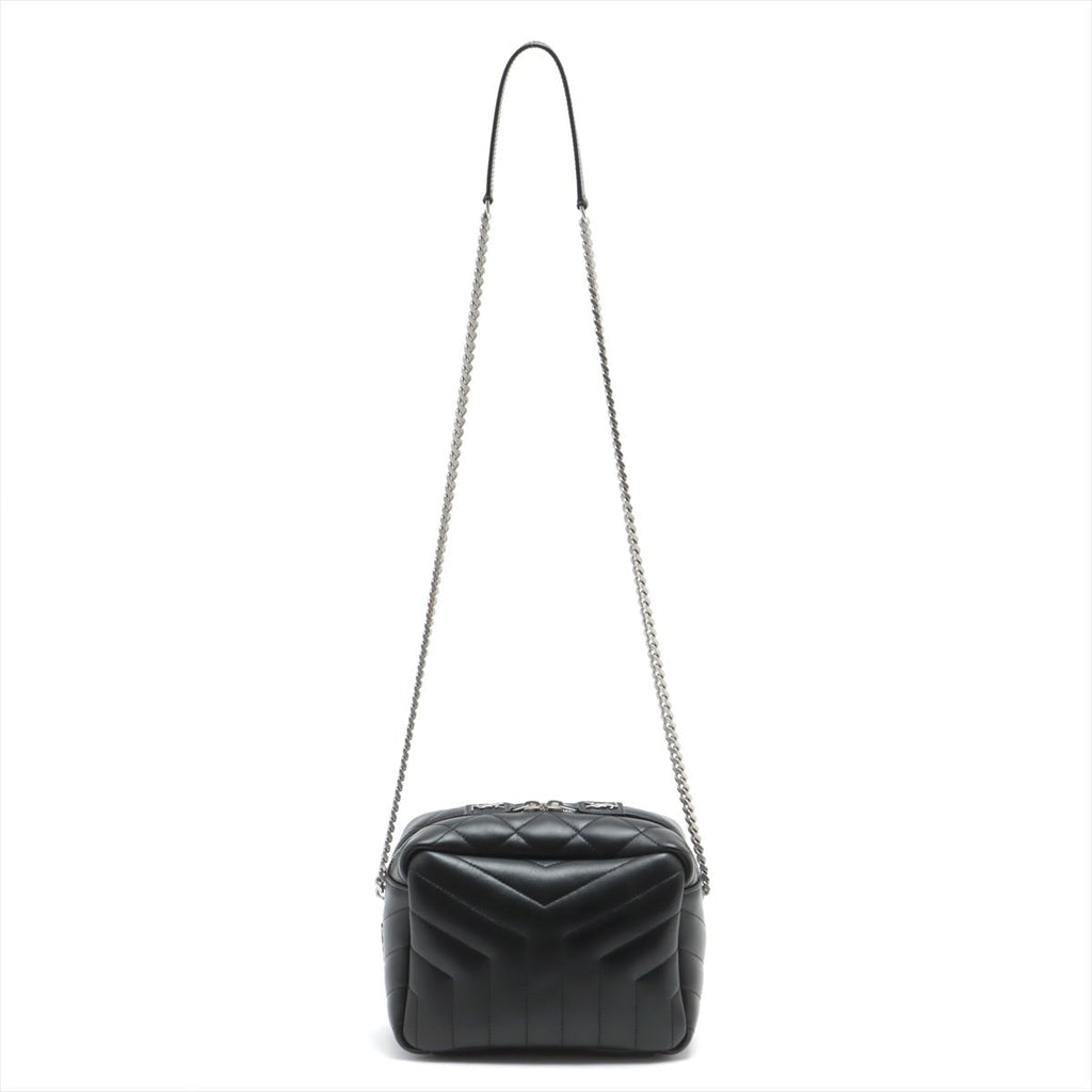 Chain Leather Black Bowler Bag