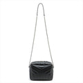 Chain Leather Black Bowler Bag