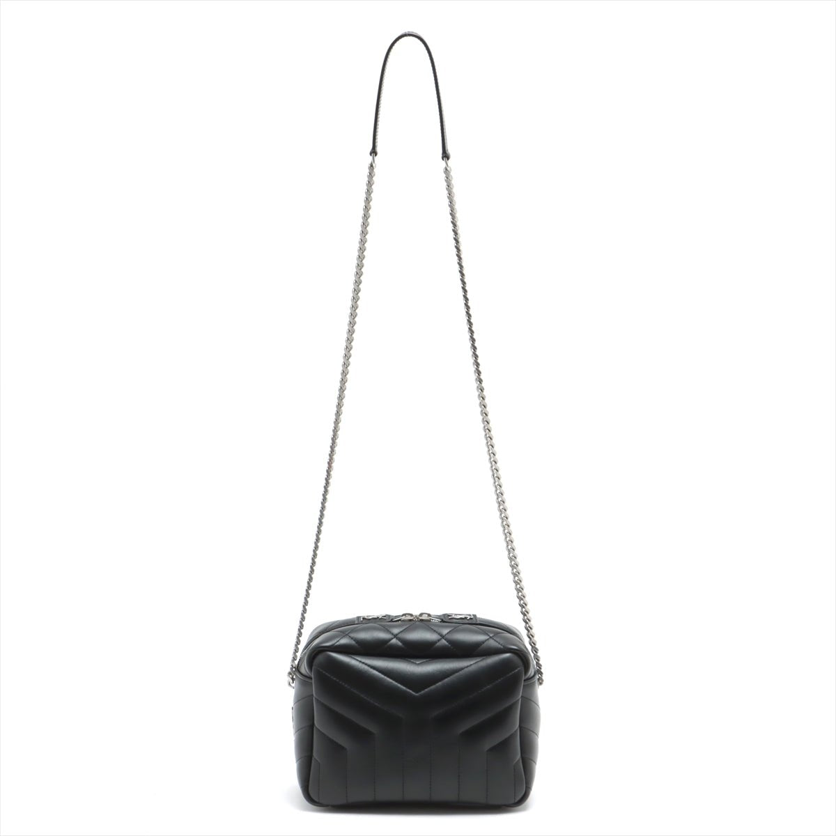 Chain Leather Black Bowler Bag