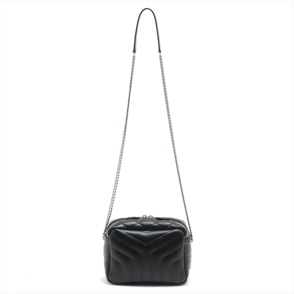 Chain Leather Black Bowler Bag