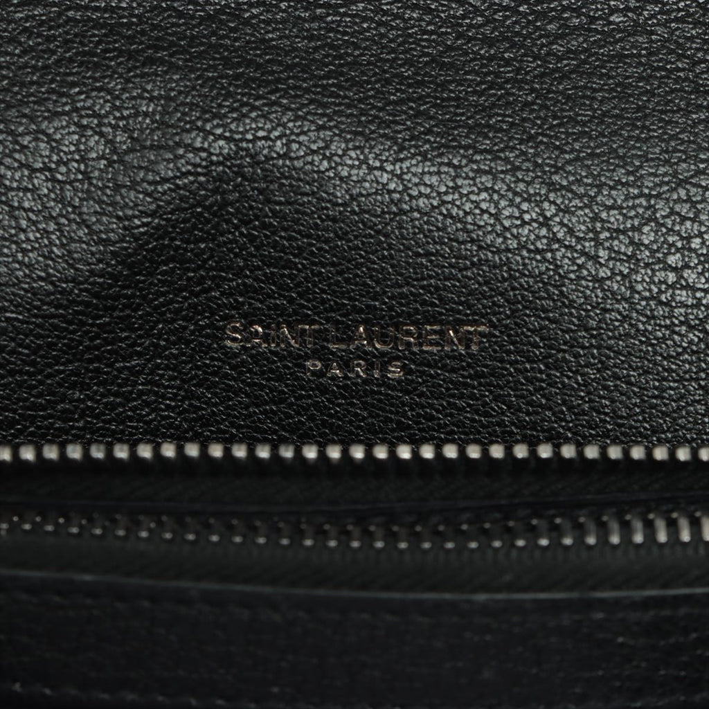 College Small Quilted "Y" Leather Black Bag