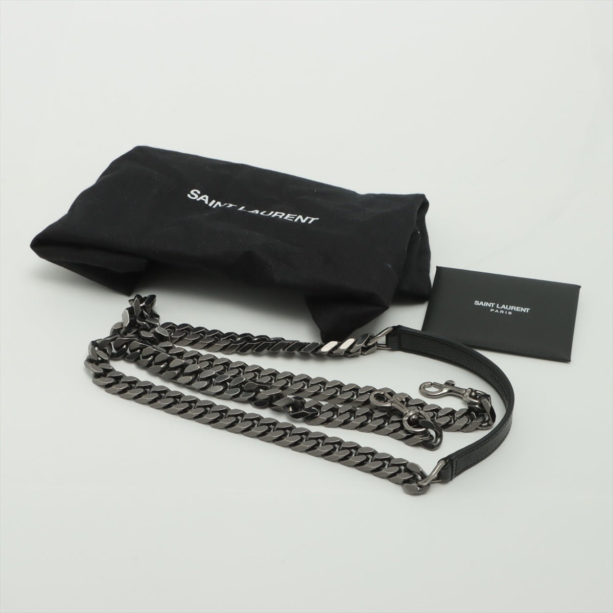 College Small Quilted "Y" Leather Black Bag