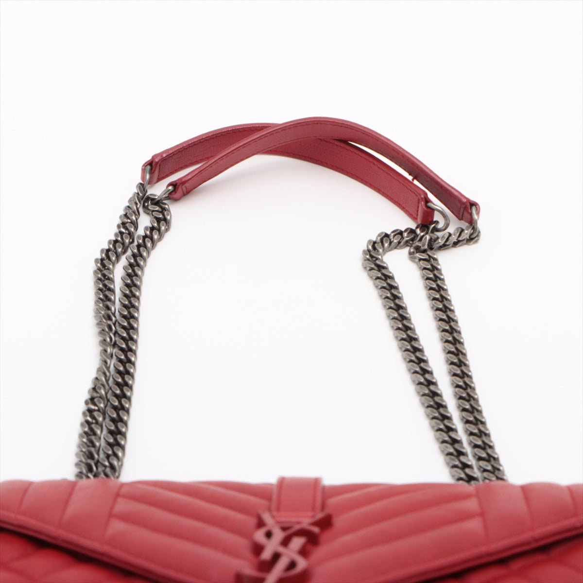 Envelope Leather Red Chain Shoulder Bag