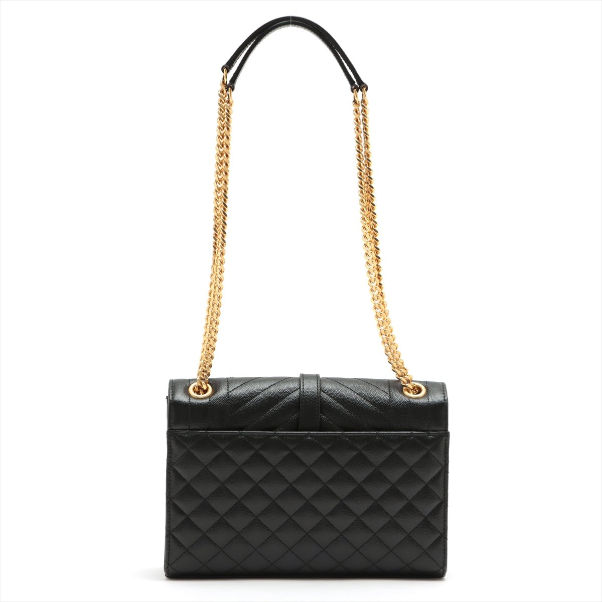 Envelope Medium Quilted Embossed Leather Black