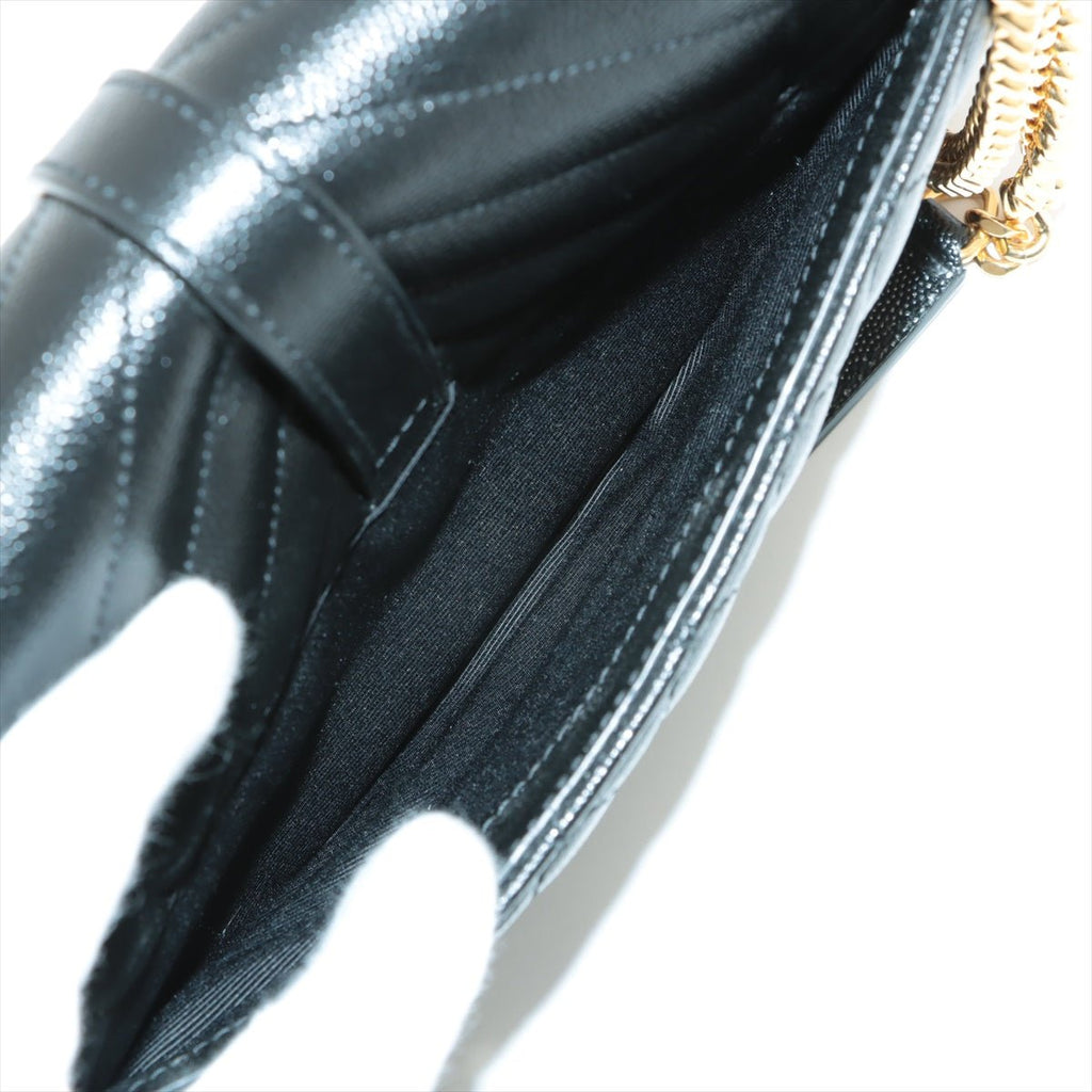 Envelope Medium Quilted Embossed Leather Black