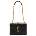 Envelope Medium Quilted Embossed Leather Black