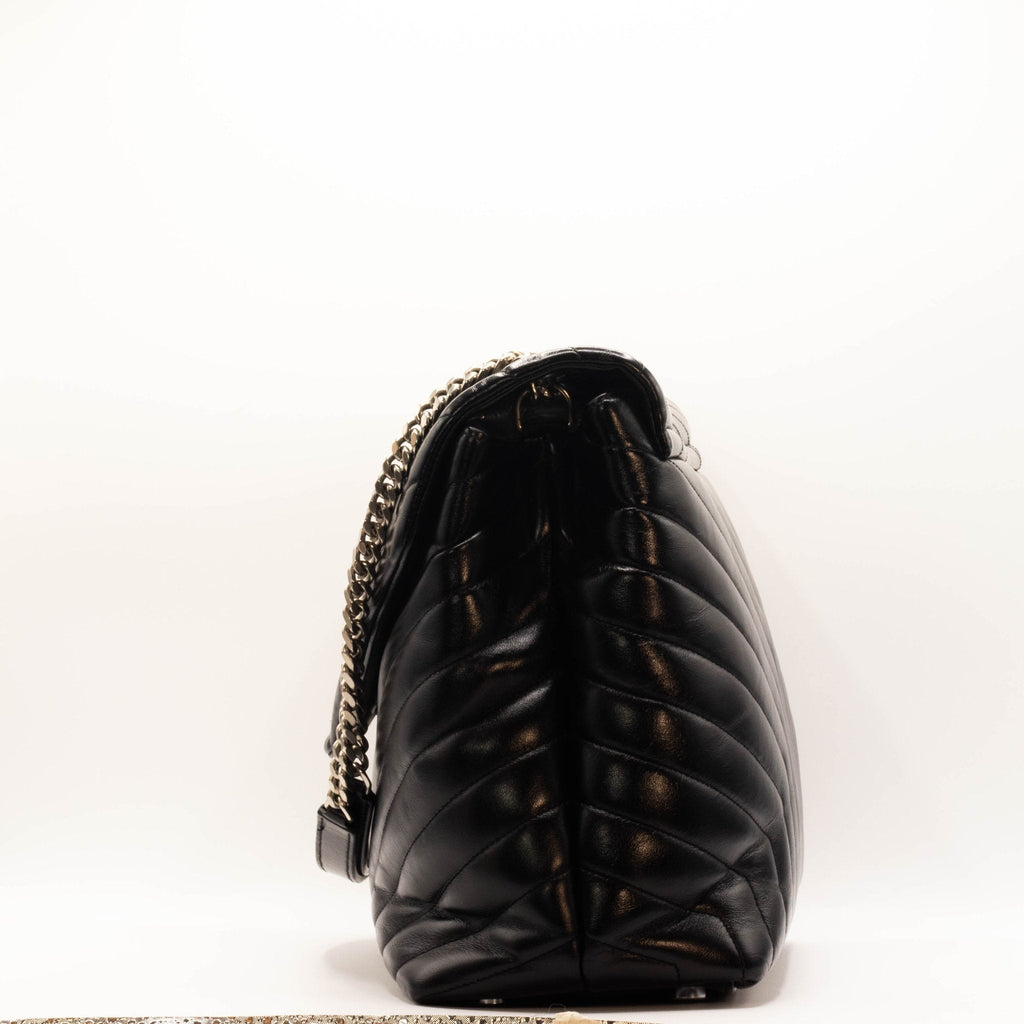 Loulou Large Black Leather