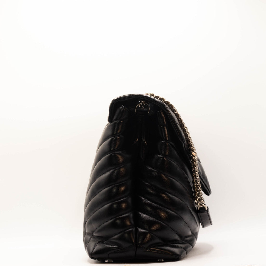 Loulou Large Black Leather